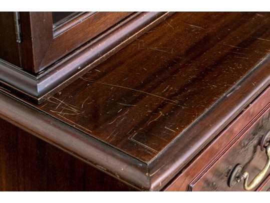 George III Style Mahogany Secretary Bookcase For Up-cycle