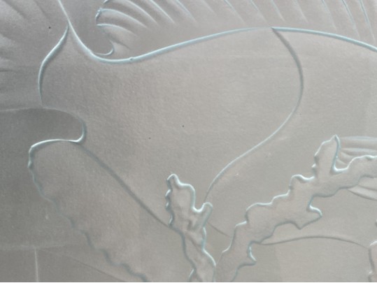 Dennis Abbe (B. 1941) Impressive Etched Aquatic Glass Panel