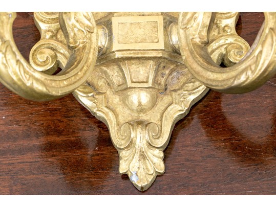 Set Of Four Crescent B.M. Co. Brass Electric Wall Sconces