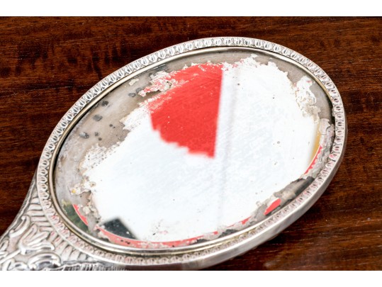 Antique Mappin & Webb London Sterling SIlver Chased Hand Mirror