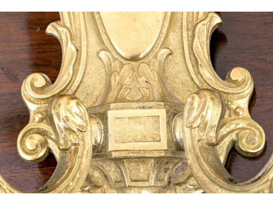 Set Of Four Crescent B.M. Co. Brass Electric Wall Sconces