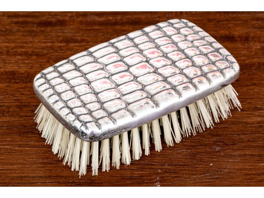 Tiffany & Co Sterling Silver Alligator Skin Textured Clothes Brush