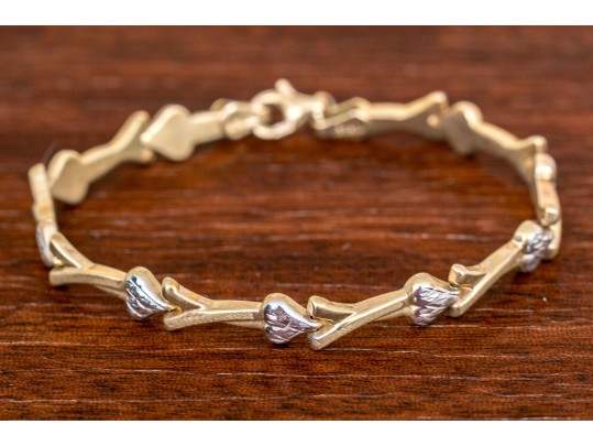 Adorable 14K Yellow & White Gold Bracelet