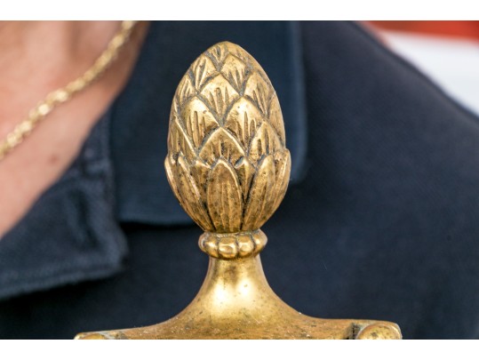 Pair Of Vintage Louis XVI Style Brass Wall Sconces