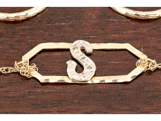 14K Yellow Gold Bracelet And Earrings