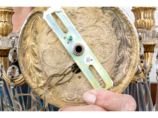 Pair Of Vintage Louis XVI Style Brass Wall Sconces