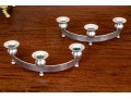 Pair Of Mid-Century Modern Semi-Circle Silver Plated Candelabras