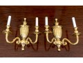 Quality Pair Of Polished Brass Wall Sconces