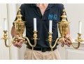 Quality Pair Of Polished Brass Wall Sconces