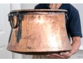 Fabulous Large And Rustic Twin-Handled Copper Cauldron