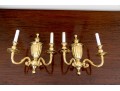 Quality Pair Of Polished Brass Wall Sconces