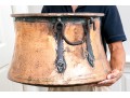 Fabulous Large And Rustic Twin-Handled Copper Cauldron