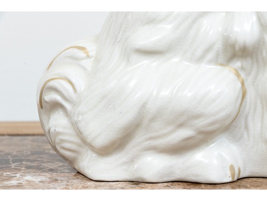 Pair Of Naturalistic Staffordshire Style Ceramic Spaniels