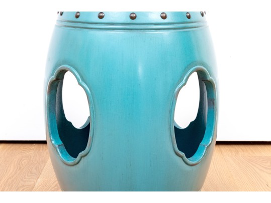 Stylish Carved And Painted Garden Stool