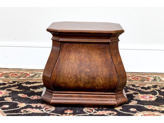 Vintage Burl Veneered Wooden Pedestal