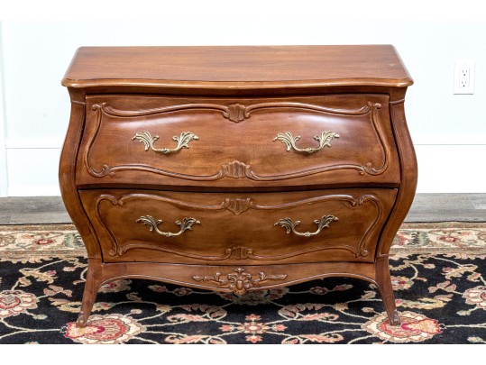Vintage Pair Of Henredon Louis XV Style Bombe Bedside Chests