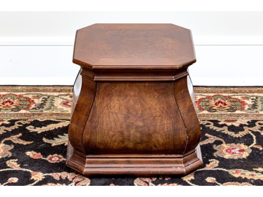 Vintage Burl Veneered Wooden Pedestal