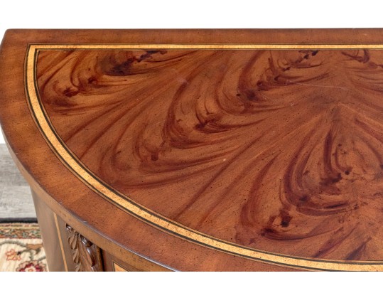 Impressive Pair Of Century Furniture Demilune Console Cabinets