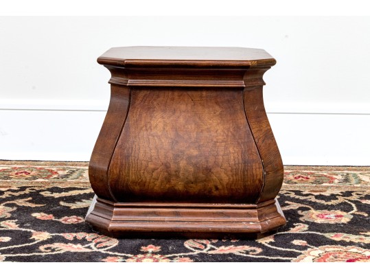 Vintage Burl Veneered Wooden Pedestal
