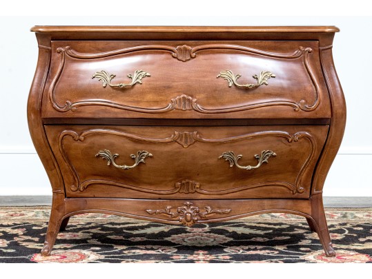 Vintage Pair Of Henredon Louis XV Style Bombe Bedside Chests