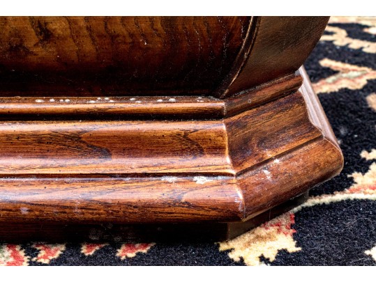 Vintage Burl Veneered Wooden Pedestal