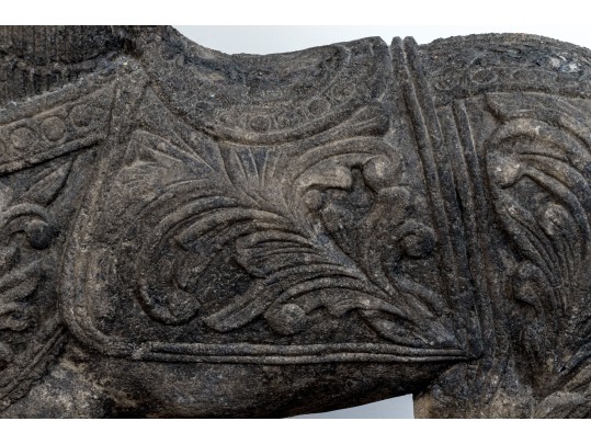 Large And Decorative Sculpture Of A Well Groomed Horse On Base