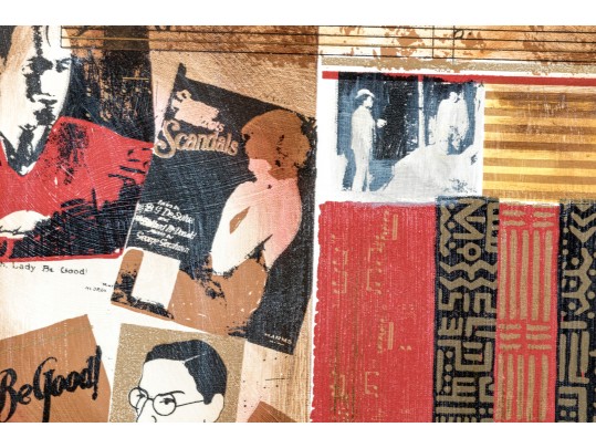 Decorative Print Collage On Canvas, 