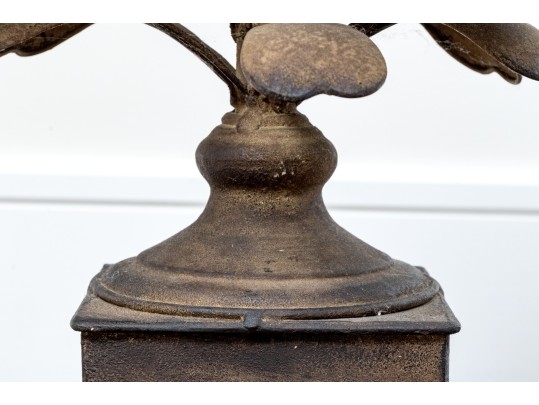 Set Of Three Metallic Palm Form Architectural Elements