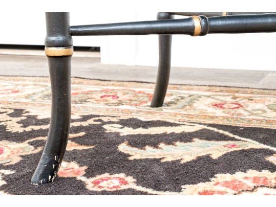 Georgian Style Faux Bamboo Ebonized And Laquered Tray Top Table