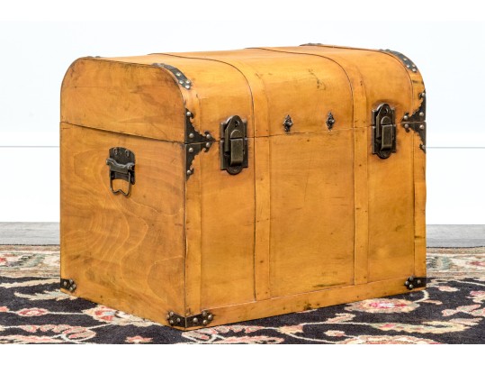 Awesome Vintage Brass Mounted Steamer Trunk
