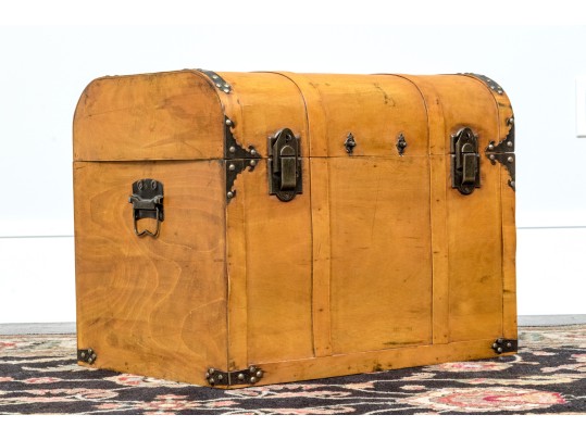 Awesome Vintage Brass Mounted Steamer Trunk