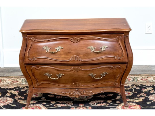 Vintage Pair Of Henredon Louis XV Style Bombe Bedside Chests