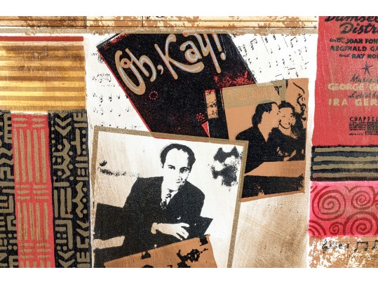 Decorative Print Collage On Canvas, 