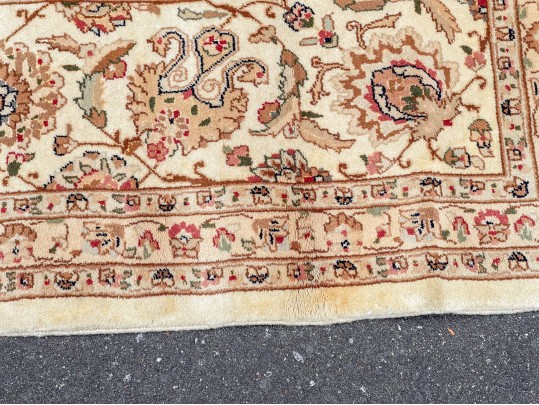 Hand Knotted Wool Kashan Carpet, 14'-7