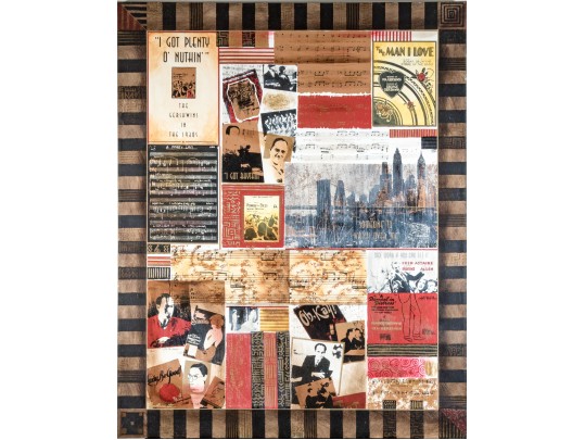 Decorative Print Collage On Canvas, 