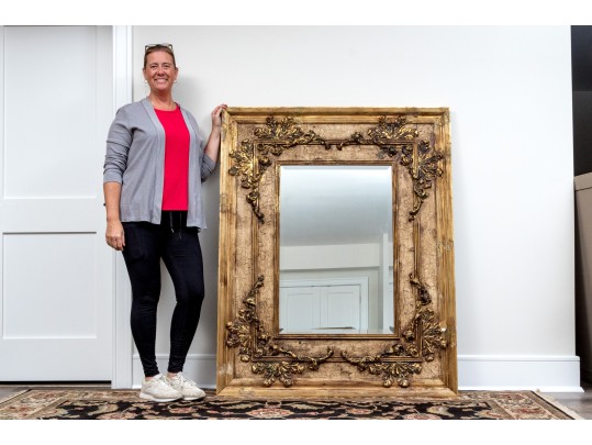 Fabulous Oversized Parcel Gilt Finished Mirror