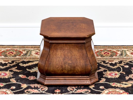 Vintage Burl Veneered Wooden Pedestal