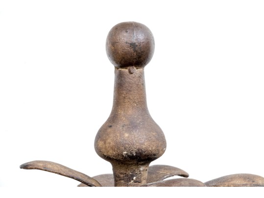 Set Of Three Metallic Palm Form Architectural Elements