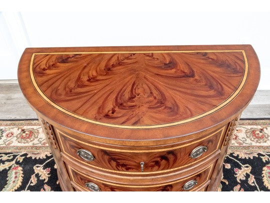 Impressive Pair Of Century Furniture Demilune Console Cabinets