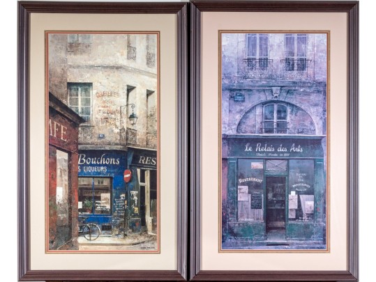 After Chiu Tak Hak (Chinese, B. 20th C.) Prints, French Urban Shop Facades