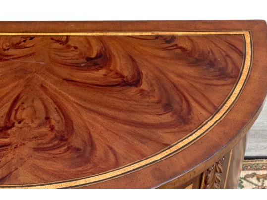 Impressive Pair Of Century Furniture Demilune Console Cabinets