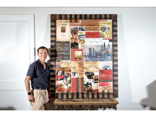 Decorative Print Collage On Canvas, 
