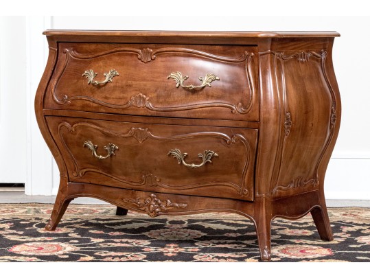 Vintage Pair Of Henredon Louis XV Style Bombe Bedside Chests