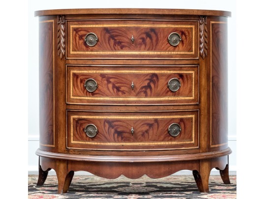 Impressive Pair Of Century Furniture Demilune Console Cabinets