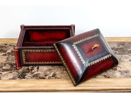 Maitland Smith Leather Wrapped Lidded Box