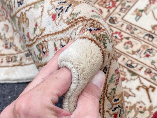 Hand Knotted Wool Kashan Carpet, 14'-7