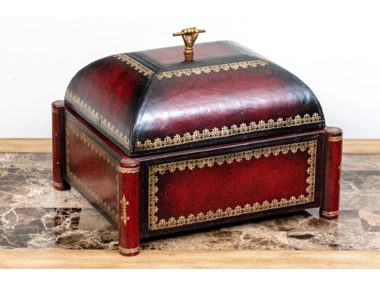 Maitland Smith Leather Wrapped Lidded Box