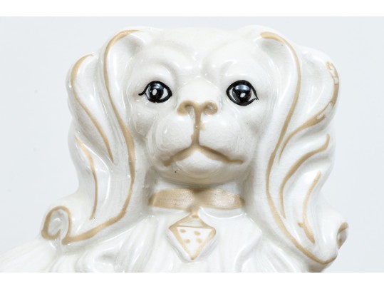 Pair Of Naturalistic Staffordshire Style Ceramic Spaniels
