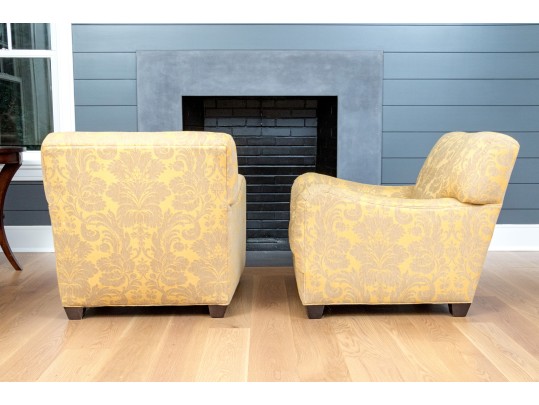 Fantastic Pair Of Crate & Barrel Upholstered Club Chairs