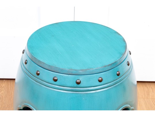 Stylish Carved And Painted Garden Stool